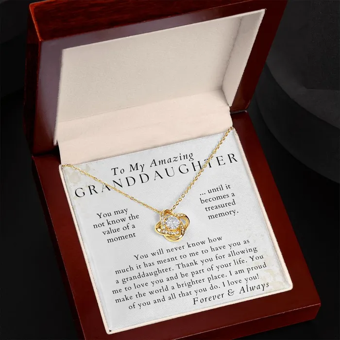 Necklaces ShineOn Fulfillment Proud Of You Granddaughter Necklace Gift from Grandpa Grandma Birthday Graduation Valentines Christmas Gifts