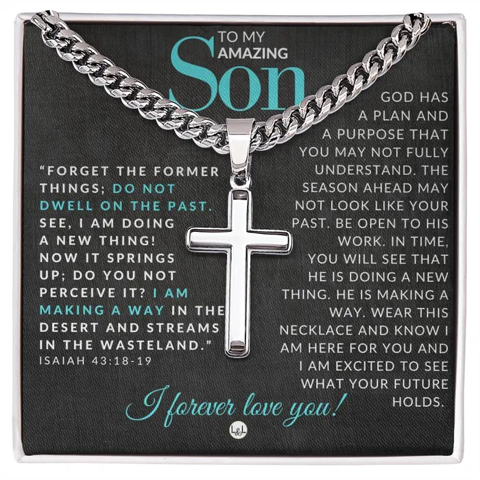 Necklaces ShineOn Fulfillment Son Gift Isaiah 431819 Christian Encouragement Christian Cross Pendant on Mens Chain Necklace Great for Christmas His Birthday Baptism or Confirmation Necklaces ShineOn Fulfillment Son Gift Isaiah 431819 Christian Encouragement Christian Cross Pendant on Mens Chain Necklace Great for Christmas His Birthday Baptism or Confirmation