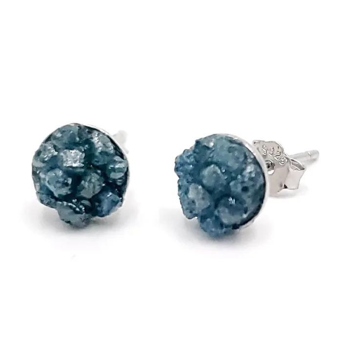 Raw Diamond Cluster Stud Earrings Uniquelan Jewelry Earrings