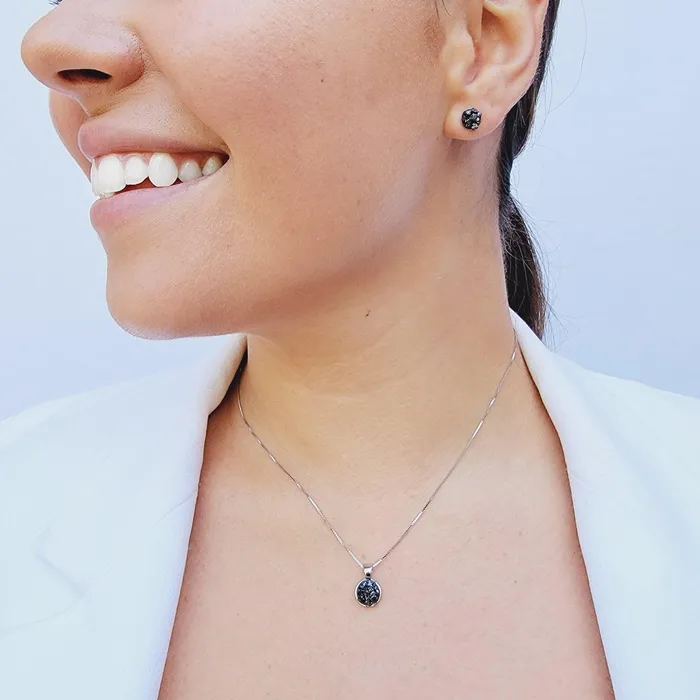Raw Diamond Cluster Stud Earrings Uniquelan Jewelry Earrings