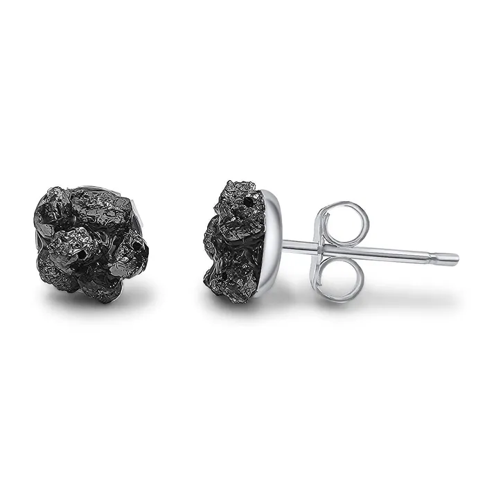 Raw Diamond Cluster Stud Earrings Uniquelan Jewelry Earrings