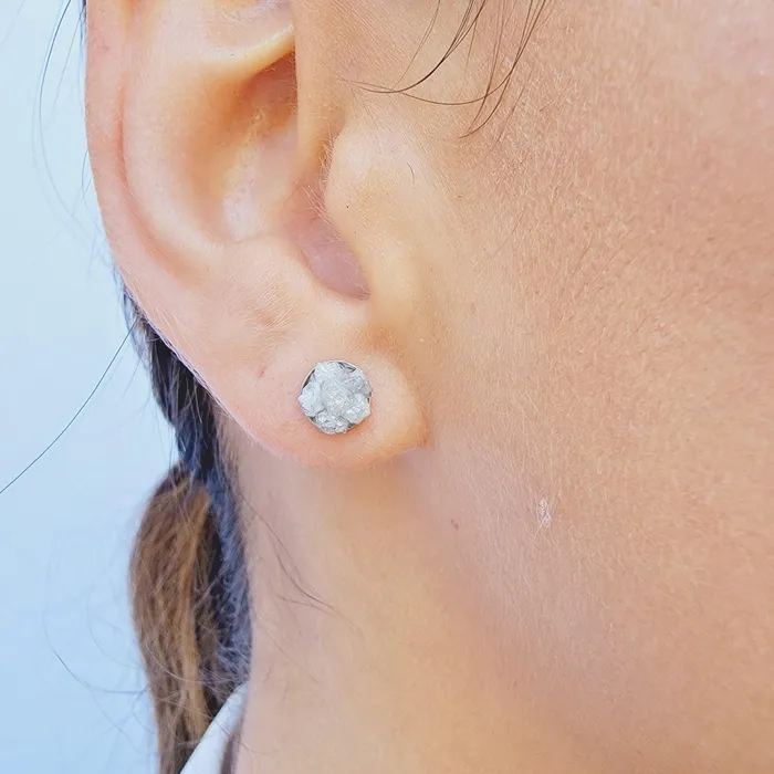 Raw Diamond Cluster Stud Earrings Uniquelan Jewelry Earrings