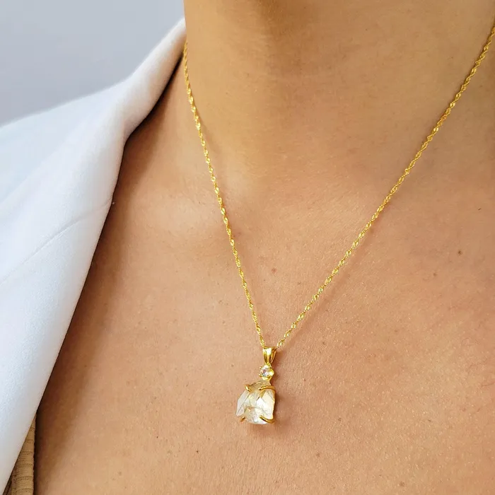 Raw Herkimer Diamond Necklace Uniquelan Jewelry Necklaces Raw Herkimer Diamond Necklace Uniquelan Jewelry Necklaces