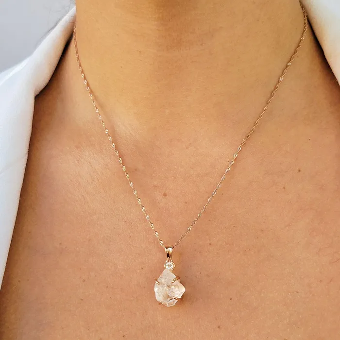 Raw Herkimer Diamond Necklace Uniquelan Jewelry Necklaces Raw Herkimer Diamond Necklace Uniquelan Jewelry Necklaces