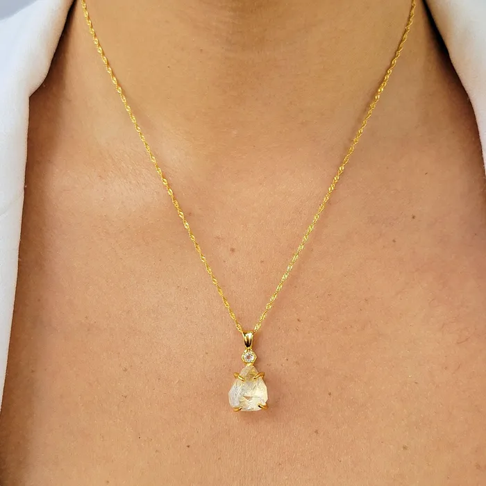 Raw Herkimer Diamond Necklace Uniquelan Jewelry Necklaces Raw Herkimer Diamond Necklace Uniquelan Jewelry Necklaces