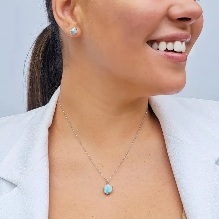 Raw Larimar Dainty Necklace Uniquelan Jewelry Necklaces Raw Larimar Dainty Necklace Uniquelan Jewelry Necklaces