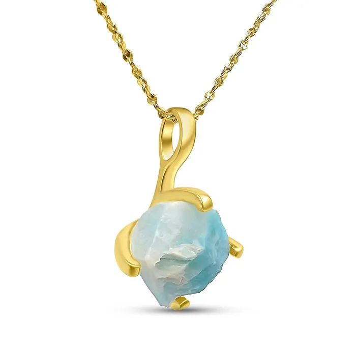 Raw Larimar Dainty Necklace Uniquelan Jewelry Necklaces Raw Larimar Dainty Necklace Uniquelan Jewelry Necklaces
