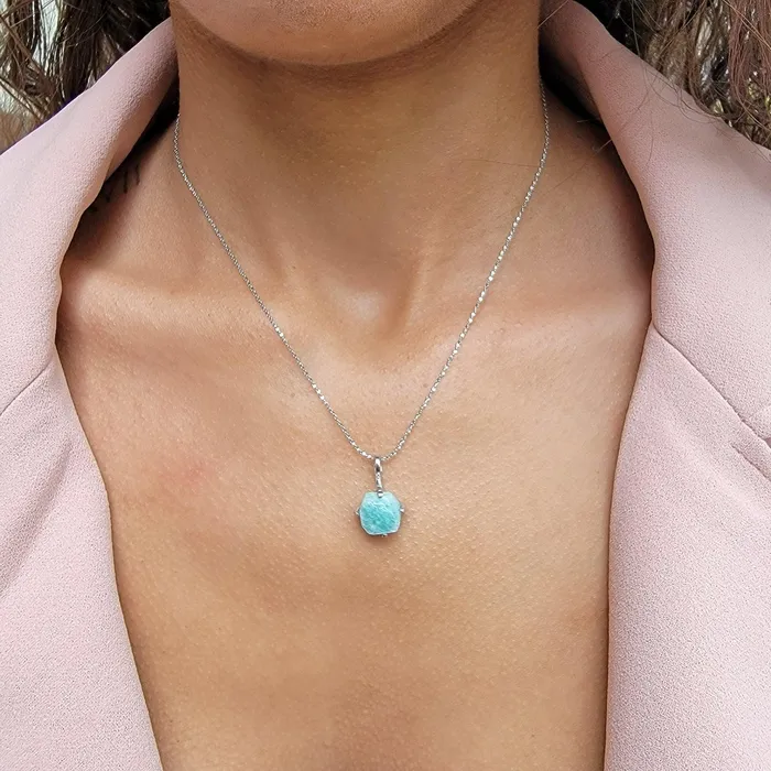 Raw Larimar Dainty Necklace Uniquelan Jewelry Necklaces Raw Larimar Dainty Necklace Uniquelan Jewelry Necklaces