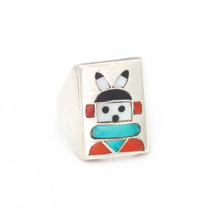 Rings Crown Jewels Coin Frank Vacit Zuni Handmade Jet Natural Turquoise Mediterranean Coral Mother of Pearl Ring Rings Crown Jewels Coin Frank Vacit Zuni Handmade Jet Natural Turquoise Mediterranean Coral Mother of Pearl Ring