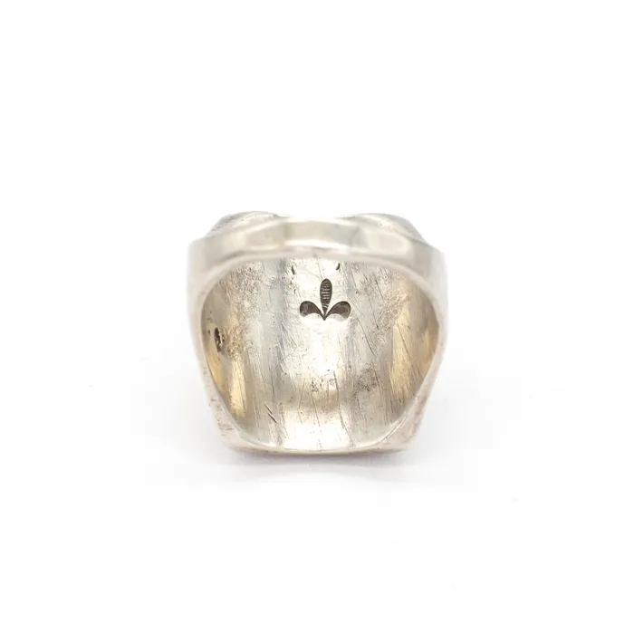 Rings Crown Jewels Coin Frank Vacit Zuni Handmade Jet Natural Turquoise Mediterranean Coral Mother of Pearl Ring