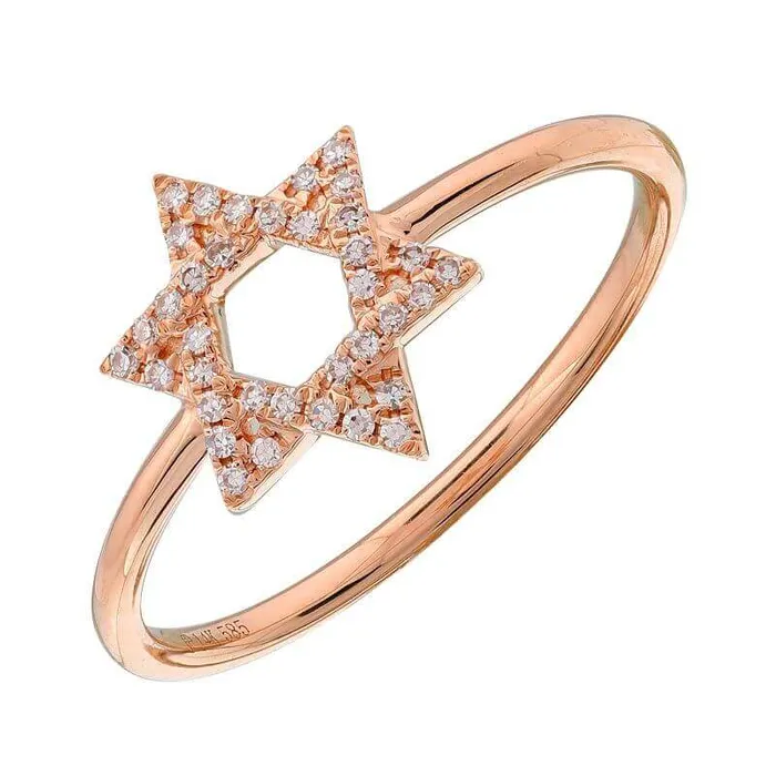 Rings Izakov Diamonds Fine Jewelry 14K Gold Micro Pave Diamond Star Of David Ring