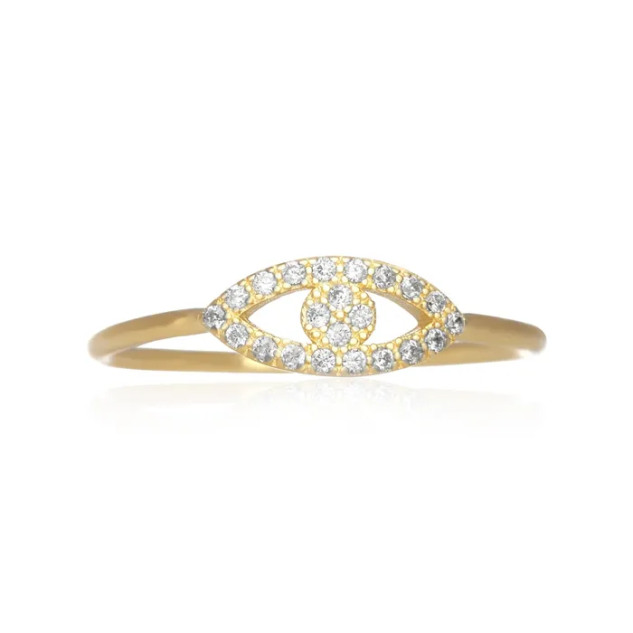 Rings RZ7158 Evil Eye Cubic Zirconia Ring Teeda