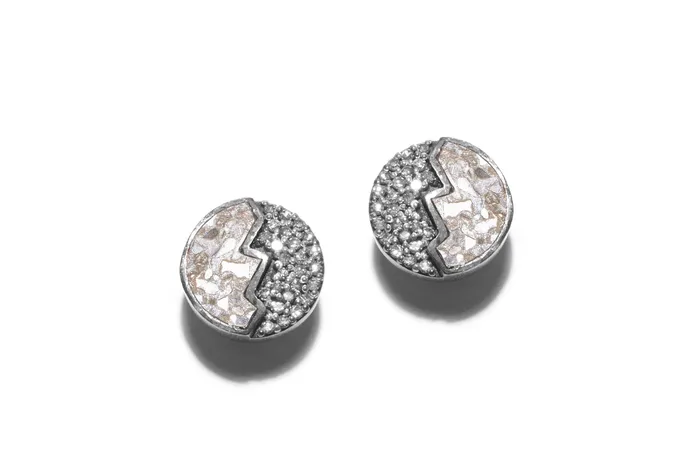 Shana Gulati Jewelry Earrings Raina Large Oxidized Silver Stud Earrings