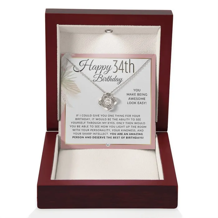 ShineOn Fulfillment Necklaces 34th Birthday Gift For Her Necklace For 34 Year Old Beautiful Womans Birthday Pendant Jewelry