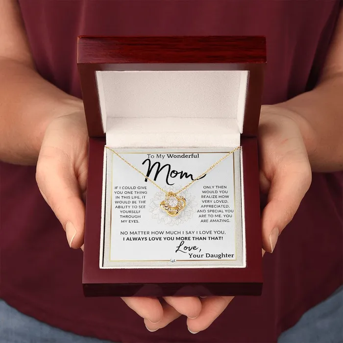 ShineOn Fulfillment Necklaces Gift for Mom Through My Eyes To My Mother From Daughter A Beautiful Womens Pendant Necklace Great For Mothers Day Christmas or Her Birthday