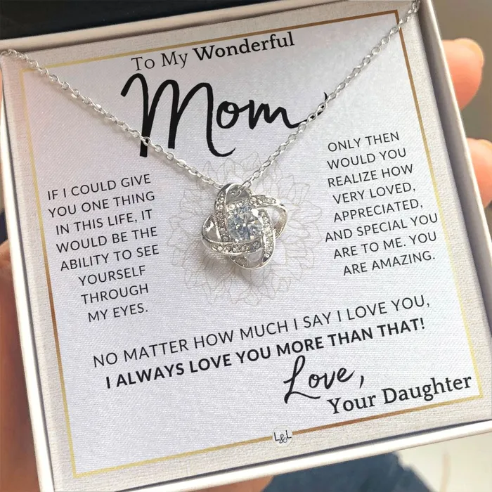 ShineOn Fulfillment Necklaces Gift for Mom Through My Eyes To My Mother From Daughter A Beautiful Womens Pendant Necklace Great For Mothers Day Christmas or Her Birthday
