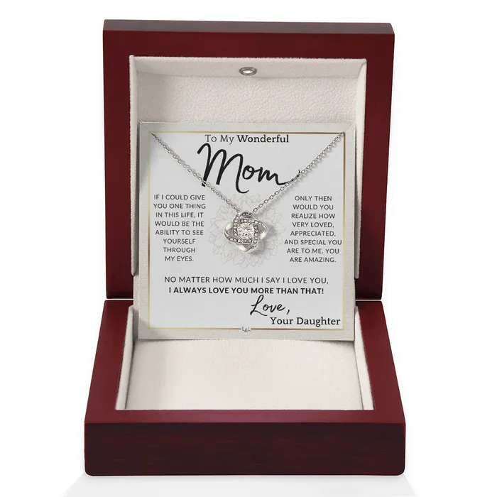 ShineOn Fulfillment Necklaces Gift for Mom Through My Eyes To My Mother From Daughter A Beautiful Womens Pendant Necklace Great For Mothers Day Christmas or Her Birthday