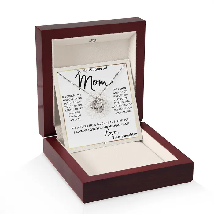 ShineOn Fulfillment Necklaces Gift for Mom Through My Eyes To My Mother From Daughter A Beautiful Womens Pendant Necklace Great For Mothers Day Christmas or Her Birthday