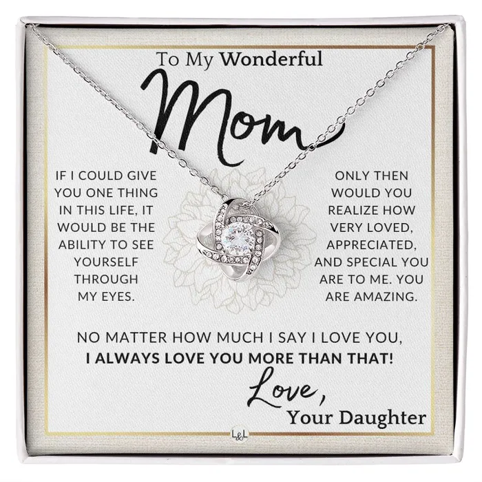 ShineOn Fulfillment Necklaces Gift for Mom Through My Eyes To My Mother From Daughter A Beautiful Womens Pendant Necklace Great For Mothers Day Christmas or Her Birthday