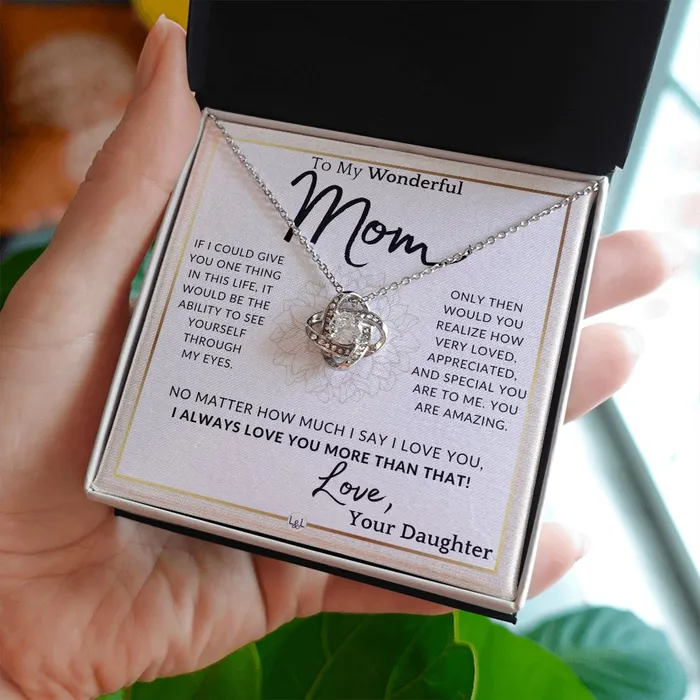 ShineOn Fulfillment Necklaces Gift for Mom Through My Eyes To My Mother From Daughter A Beautiful Womens Pendant Necklace Great For Mothers Day Christmas or Her Birthday