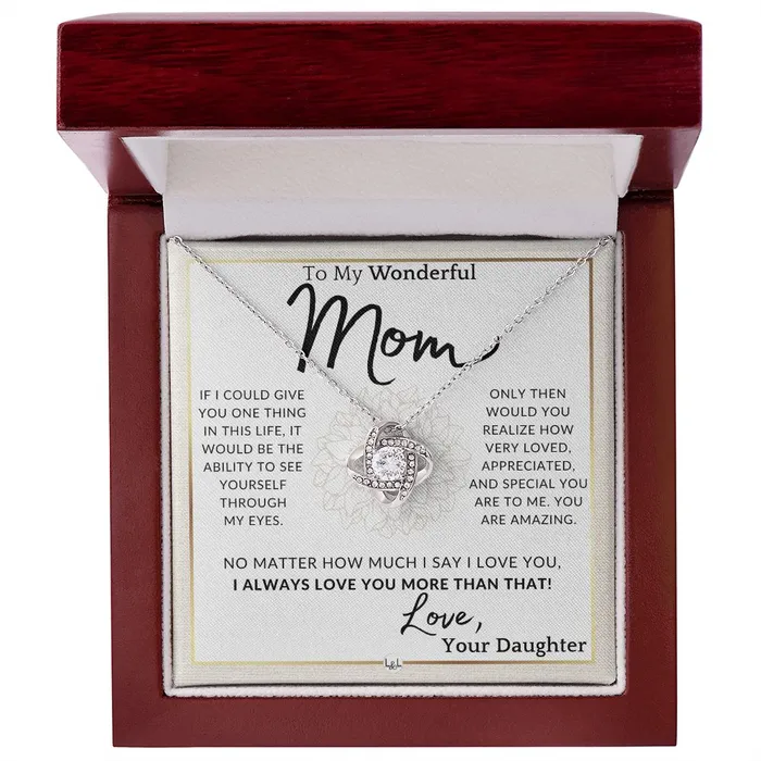 ShineOn Fulfillment Necklaces Gift for Mom Through My Eyes To My Mother From Daughter A Beautiful Womens Pendant Necklace Great For Mothers Day Christmas or Her Birthday