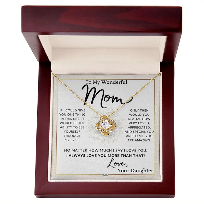 ShineOn Fulfillment Necklaces Gift for Mom Through My Eyes To My Mother From Daughter A Beautiful Womens Pendant Necklace Great For Mothers Day Christmas or Her Birthday