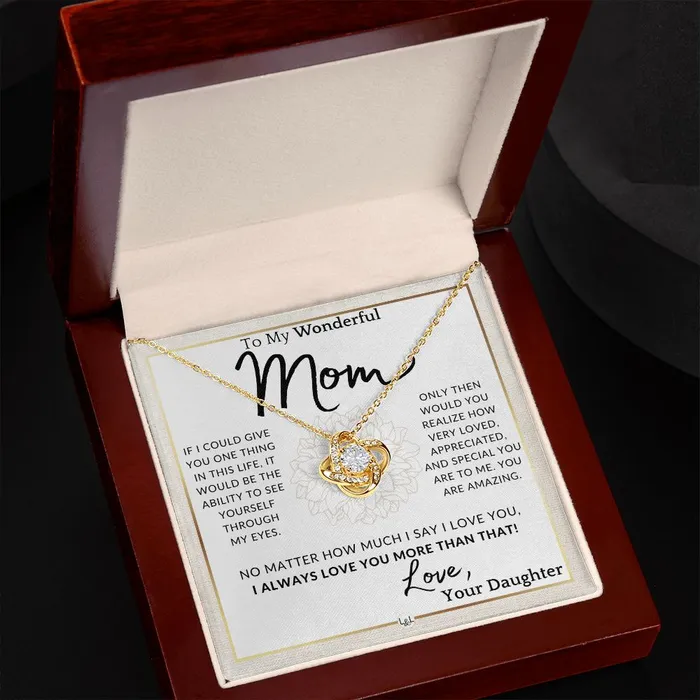 ShineOn Fulfillment Necklaces Gift for Mom Through My Eyes To My Mother From Daughter A Beautiful Womens Pendant Necklace Great For Mothers Day Christmas or Her Birthday