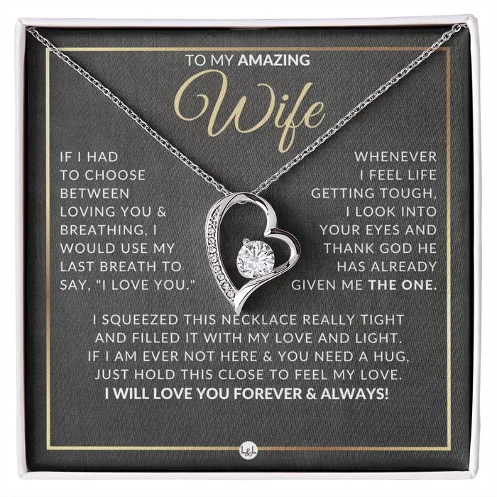 ShineOn Fulfillment Necklaces Romantic Gift For Wife Open Heart Pendant Necklace Sentimental and Romantic Christmas Valentines Day Birthday or Anniversary Present