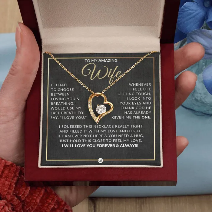 ShineOn Fulfillment Necklaces Romantic Gift For Wife Open Heart Pendant Necklace Sentimental and Romantic Christmas Valentines Day Birthday or Anniversary Present