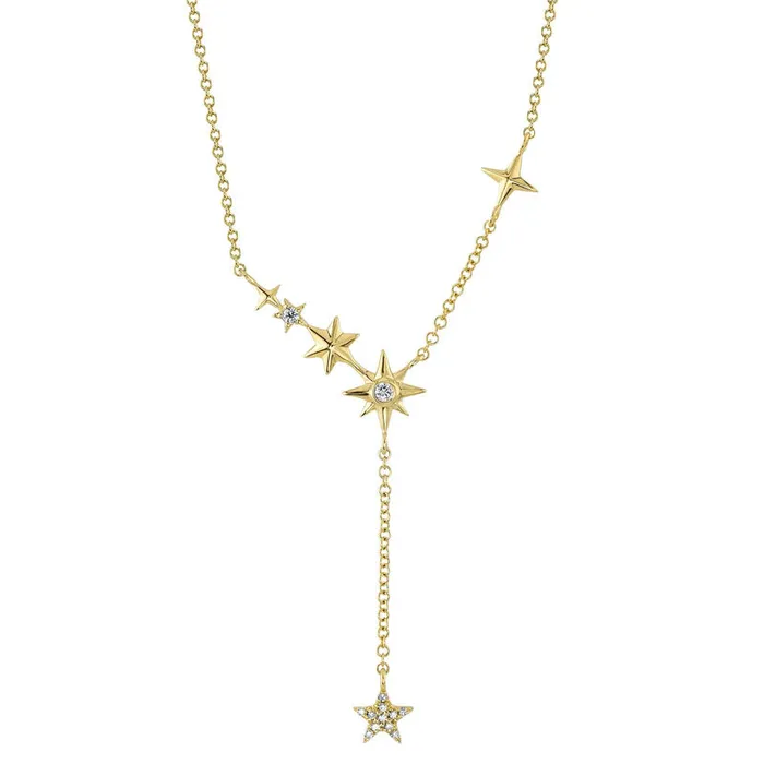 SHY CREATION Bliss Diamond Stars Drop Necklace Necklaces
