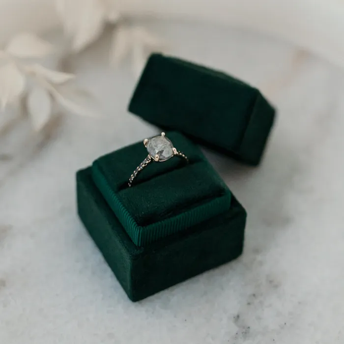 The Celeste 14k White Size 575 Stone AQ14 Rainforest Ring Box Custom Engraving 0 VENVS Rings The Celeste 14k White Size 575 Stone AQ14 Rainforest Ring Box Custom Engraving 0 VENVS Rings