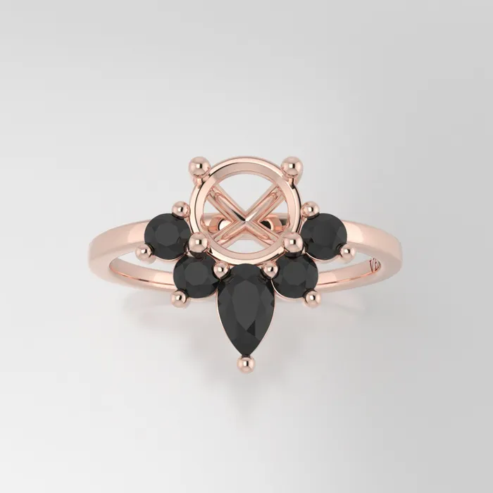 The Estelle 18k Rose Size 8 Stone PS40 Cinque Ring Box Custom Engraving 0 VENVS Rings