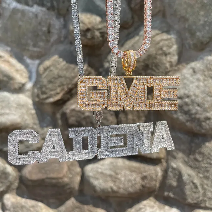 The Icetruck Necklaces Custom Baguette University Font Pendant The Icetruck Necklaces Custom Baguette University Font Pendant