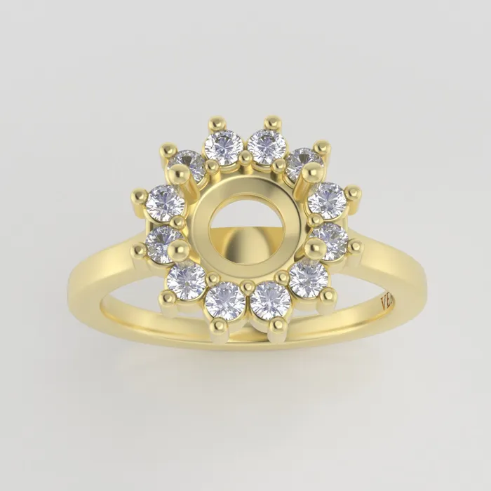 The Soleil 14k Yellow Size 7 Stone SA16 Antelope Ring Box Custom Engraving 0 VENVS Rings