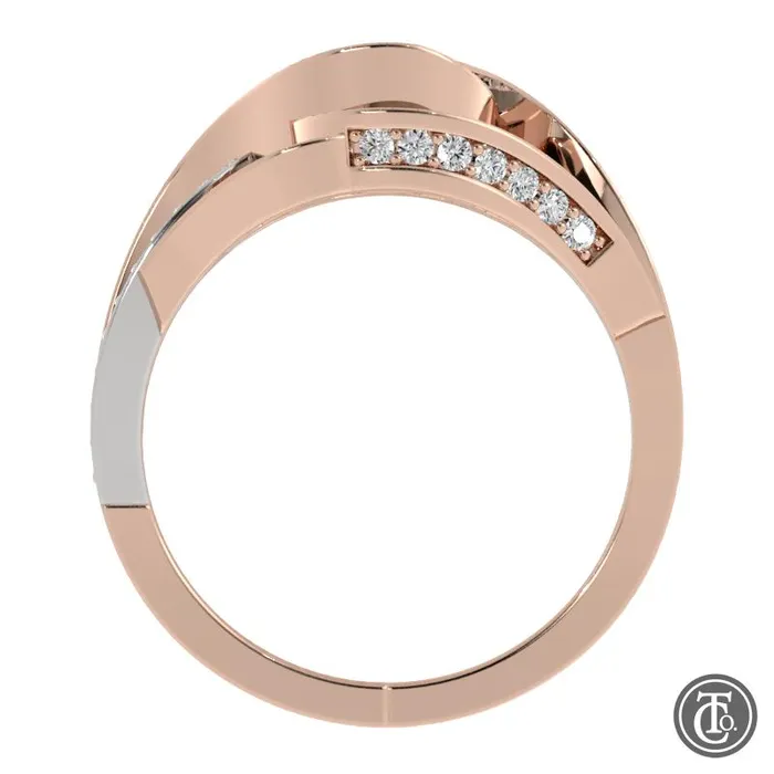 Thollot Co Rings Bypass Style Weave Band SemiMount Engagement Ring with Diamond Accents Thollot Co Rings Bypass Style Weave Band SemiMount Engagement Ring with Diamond Accents