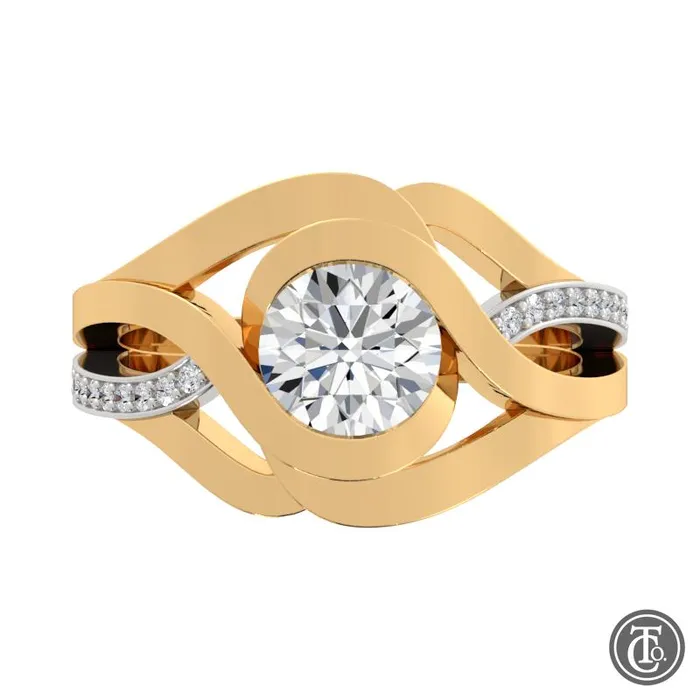 Thollot Co Rings Bypass Style Weave Band SemiMount Engagement Ring with Diamond Accents Thollot Co Rings Bypass Style Weave Band SemiMount Engagement Ring with Diamond Accents