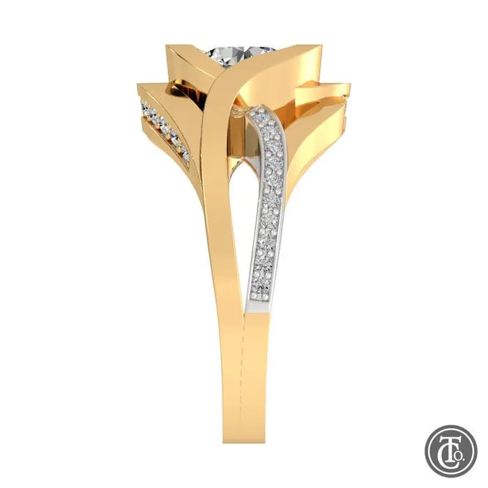 Thollot Co Rings Bypass Style Weave Band SemiMount Engagement Ring with Diamond Accents Thollot Co Rings Bypass Style Weave Band SemiMount Engagement Ring with Diamond Accents