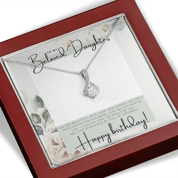 To my Beloved Daughter Happy Birthday Birthday Gift Pendant Necklace ShineOn Fulfillment Necklaces