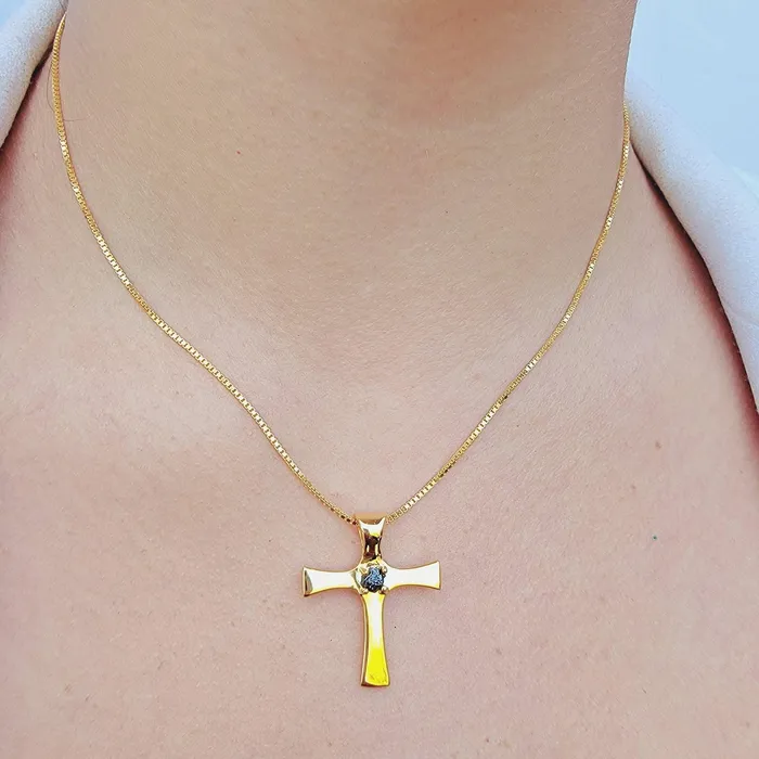 Uniquelan Jewelry Necklaces Real Diamond Cross Necklace