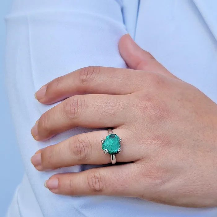 Uniquelan Jewelry Rings Raw Malachite Adjustable Ring Uniquelan Jewelry Rings Raw Malachite Adjustable Ring