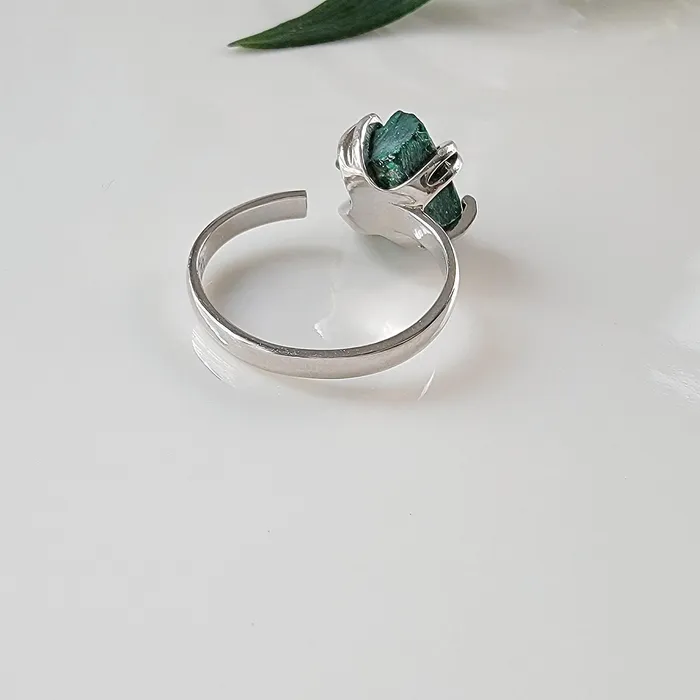 Uniquelan Jewelry Rings Raw Malachite Adjustable Ring Uniquelan Jewelry Rings Raw Malachite Adjustable Ring