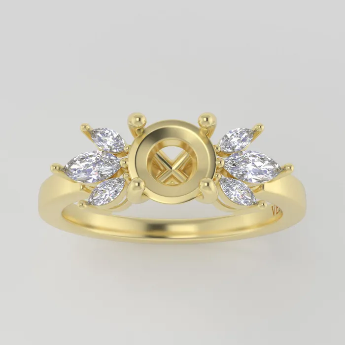 VENVS Rings The Mini Luna 14k Yellow Size 7 Stone OP171 Green Ring Box Custom Engraving 0